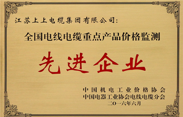 凯发k8国际电缆获评“天下电线电缆重点产品价钱监测事情先进企业”